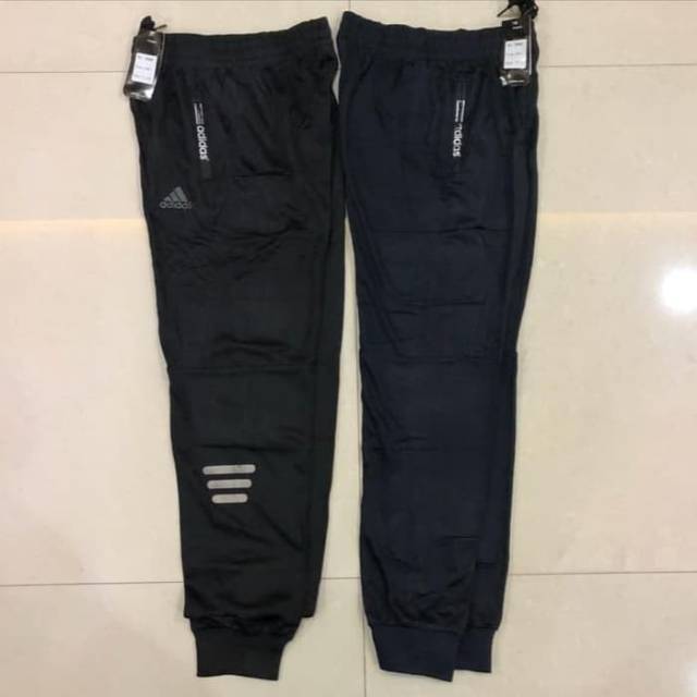  Celana  Training  SLIMFIT ADIDAS IMPORT Hitam Lis Putih 