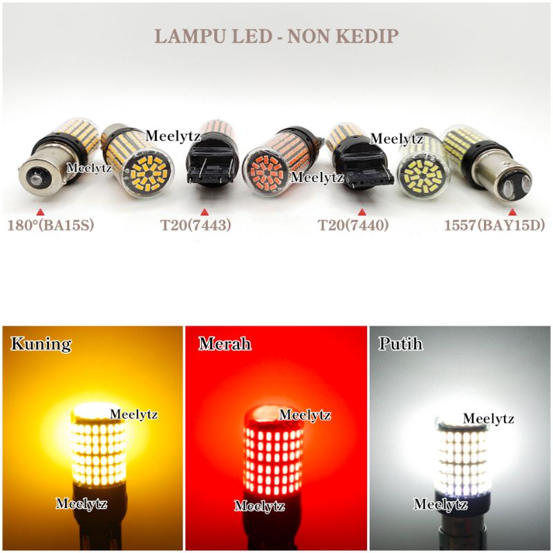 Lampu LED sign Superbright Bayonet Stoprem 144 led super terang T20 144 mata led Senin dajjal 12volt-24volt