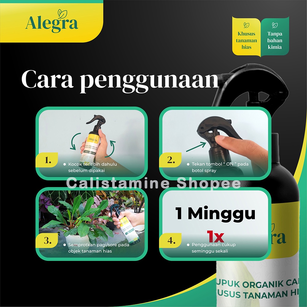 Alegra Pupuk Organik Cair Untuk Segala Tanaman Daun / Hias / Sayur Tanpa Bahan Kimia Dijamin Original