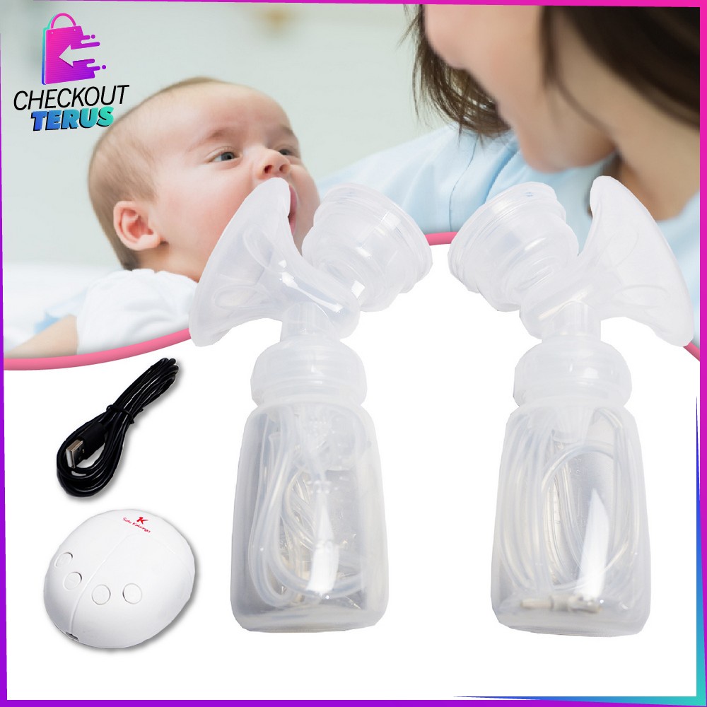 CT C24 Pompa Asi Elekrik Otomastis 2 Botol Susu Mom Uung Breast Pump Alat Pompa Asi Elektrik Pompa Asi Elektrik Baby Safe