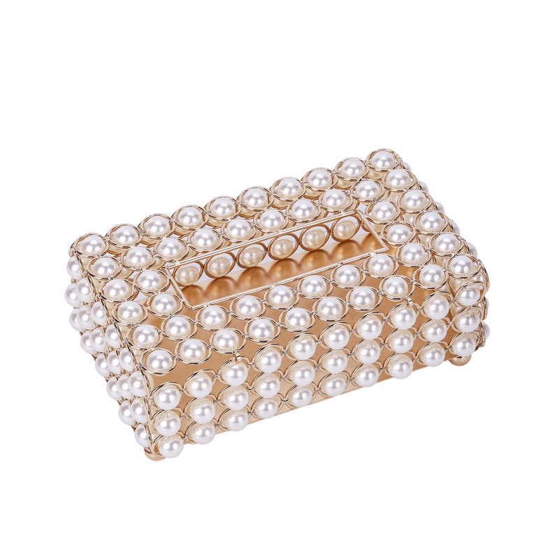 Tempat Tisu Emas Cantik Crystal Gold Tissue Box Bling