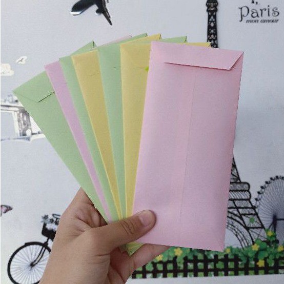 

Amplop polos warna pelangi ukuran 17 x 8 cm (handmade)