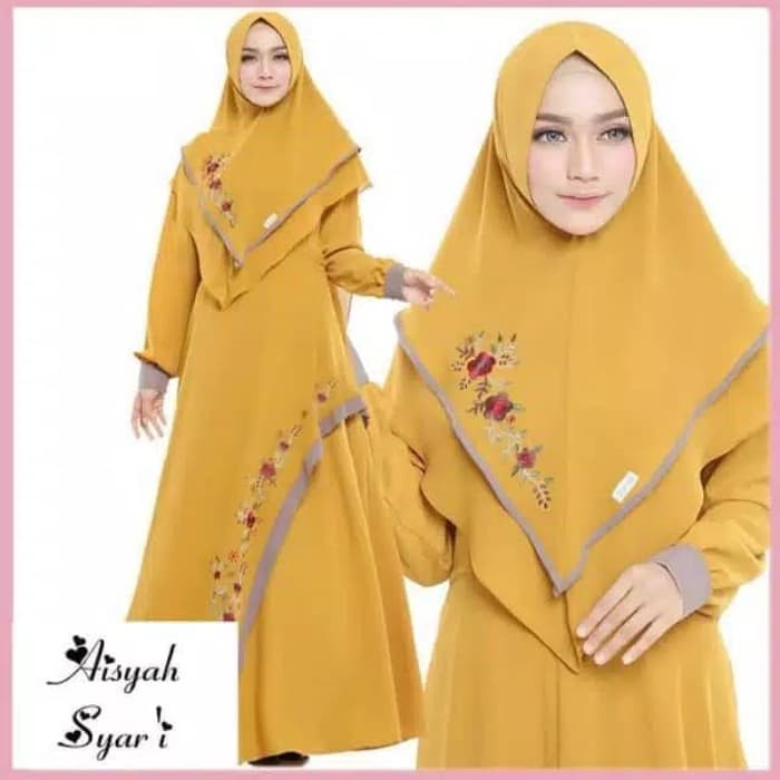 BAJU SYARI AISYAH TERBARU  SET HIJAB / PLUS PASHMINA