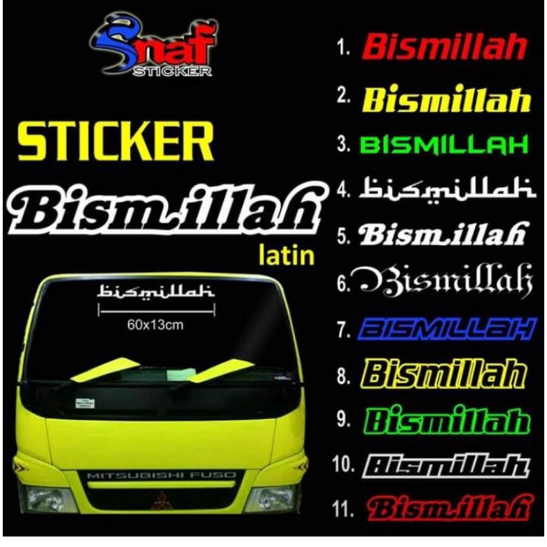 sticker bismillah kaca mobil