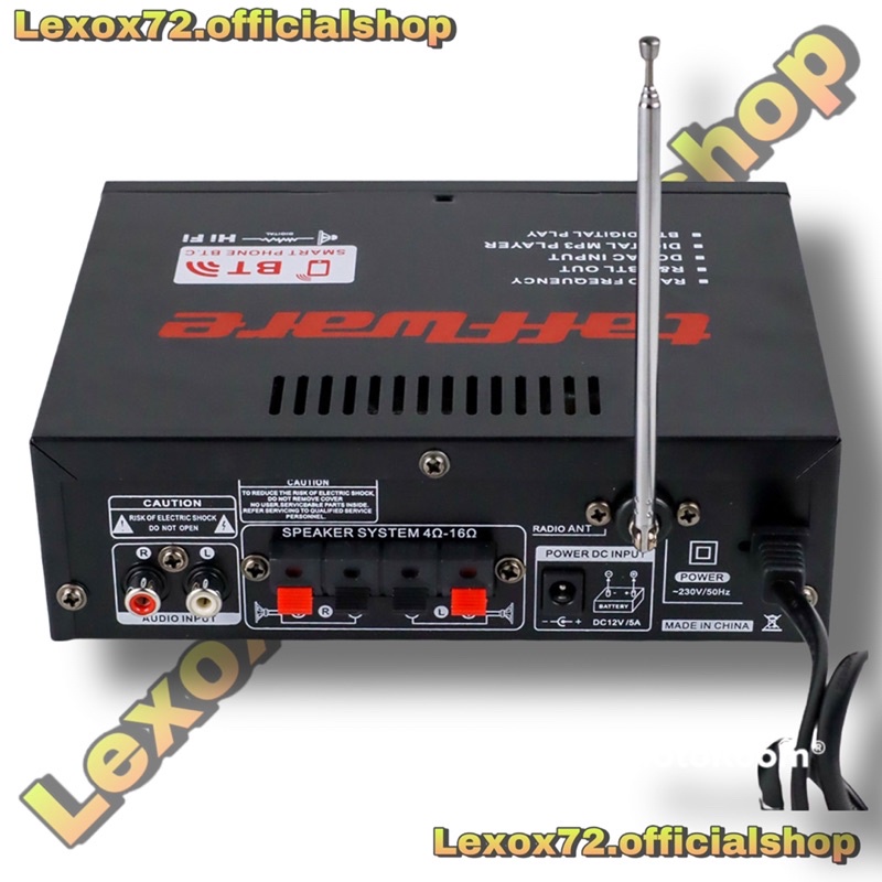 Taffware Amplifier bluetooth 600Watt mega bass EQUALIZER Ampli Karaoke Karoke Home Theater FMRadio sdcard USB