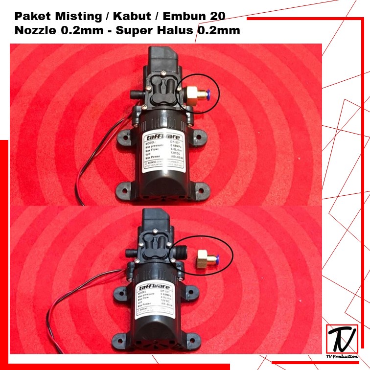 Paket Misting / Kabut / Embun 20 Nozzle 0.2/0.3mm