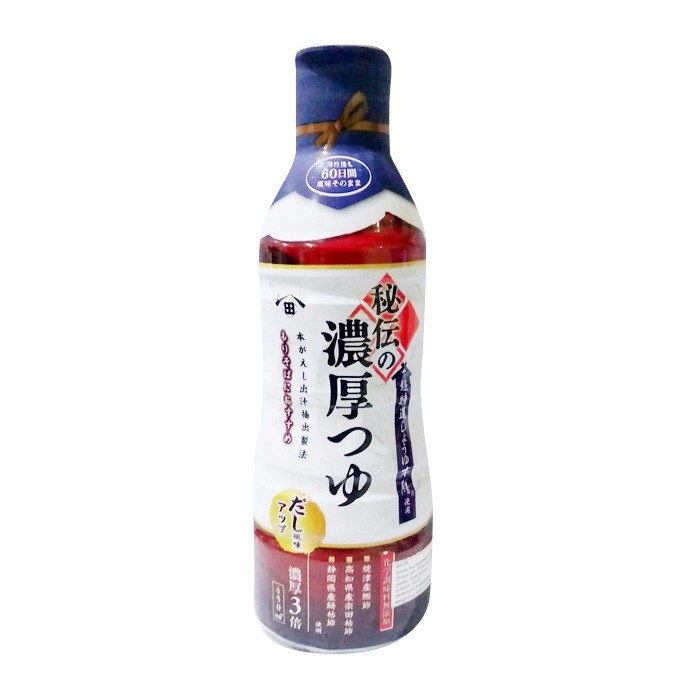 

Higeta Hiden Noko Tsuyu 450 Ml / kaldu untuk mie, teriyaki, tempura