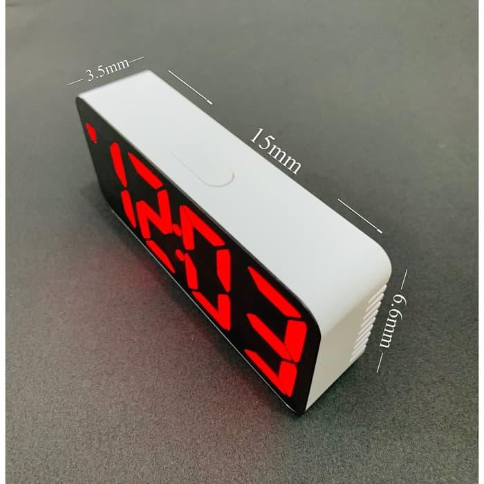 Jam Meja Digital Alarm Clock Mirror DS-3622 Led Weker Red