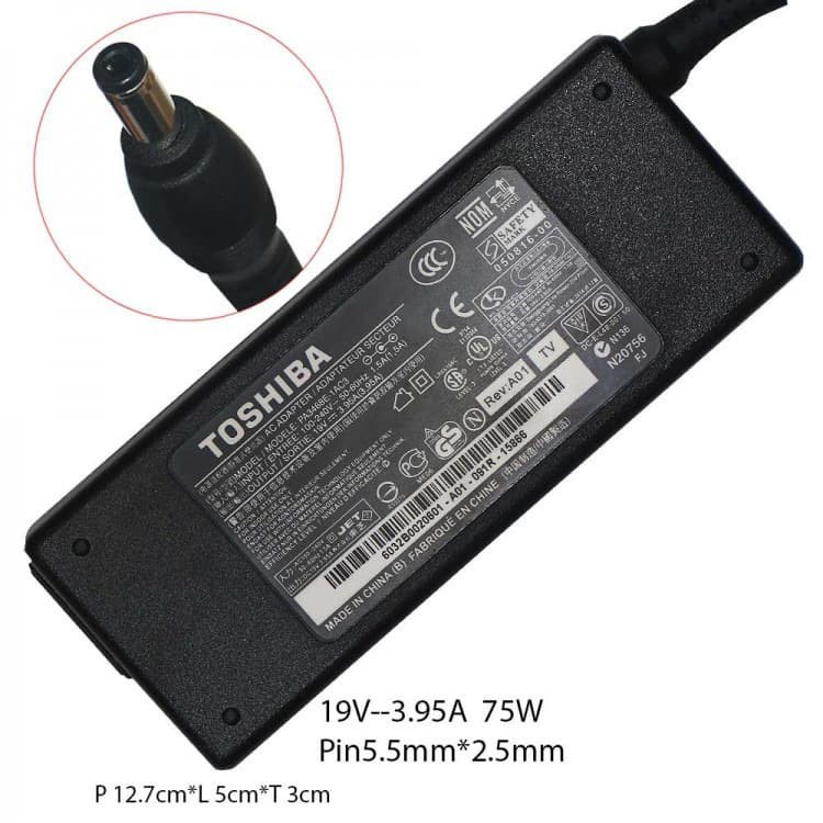 Adaptor Charger Toshiba 19v - 3.95a 5.5 2.5mm