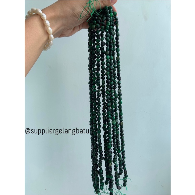 bongkah green tiger eye RARE 6 x 8mm SUPER GRADE biduri sepah hijau