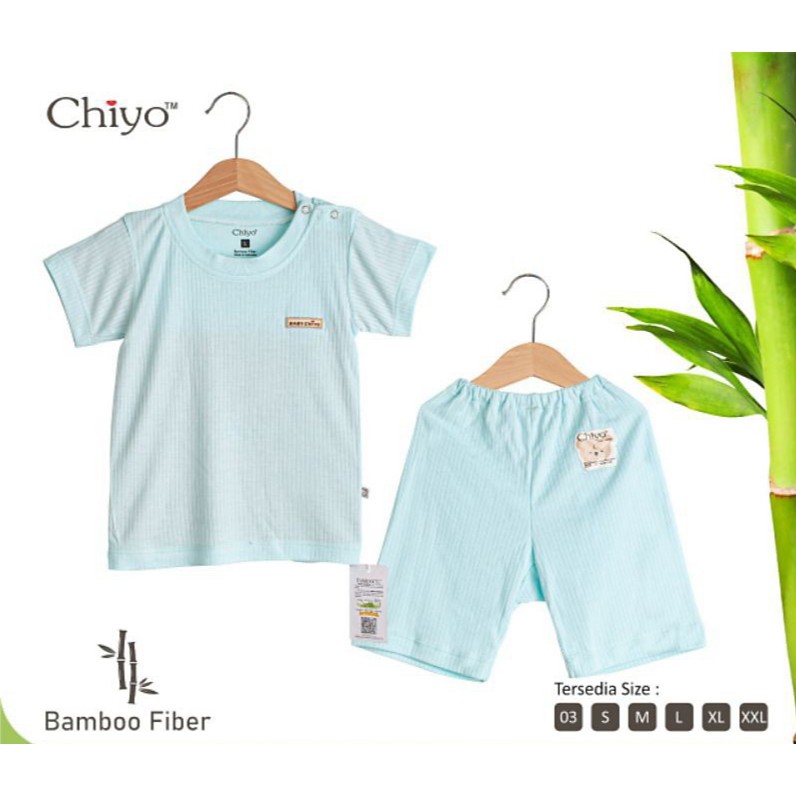 CHIYO BAMBOO Setelan Oblong Pendek &amp; Celana Pendek Size 4 - 24 Bulan