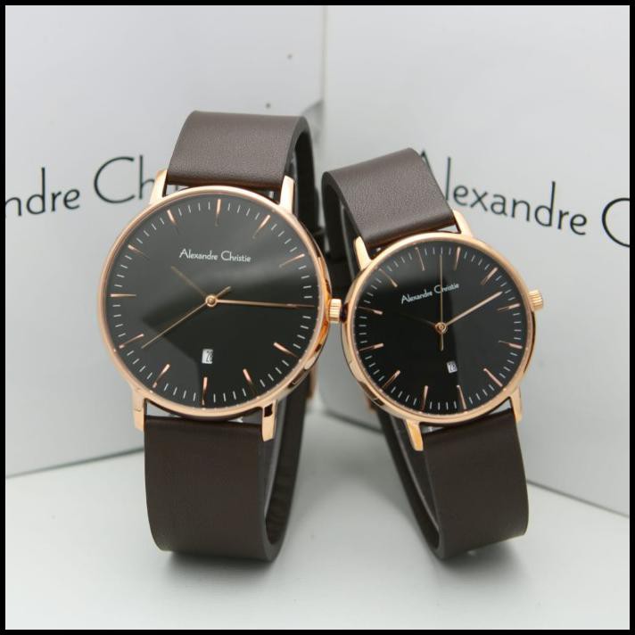Diskon Original Jam Tangan Couple Alexandre Christie 8420 Ac 8420 - Hitam