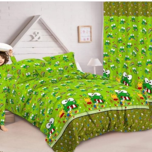 SPREI KARAKTER MURAH | SPREI | SPREI MURAH|UKURAN 180X200 - KEROPI HIJAU