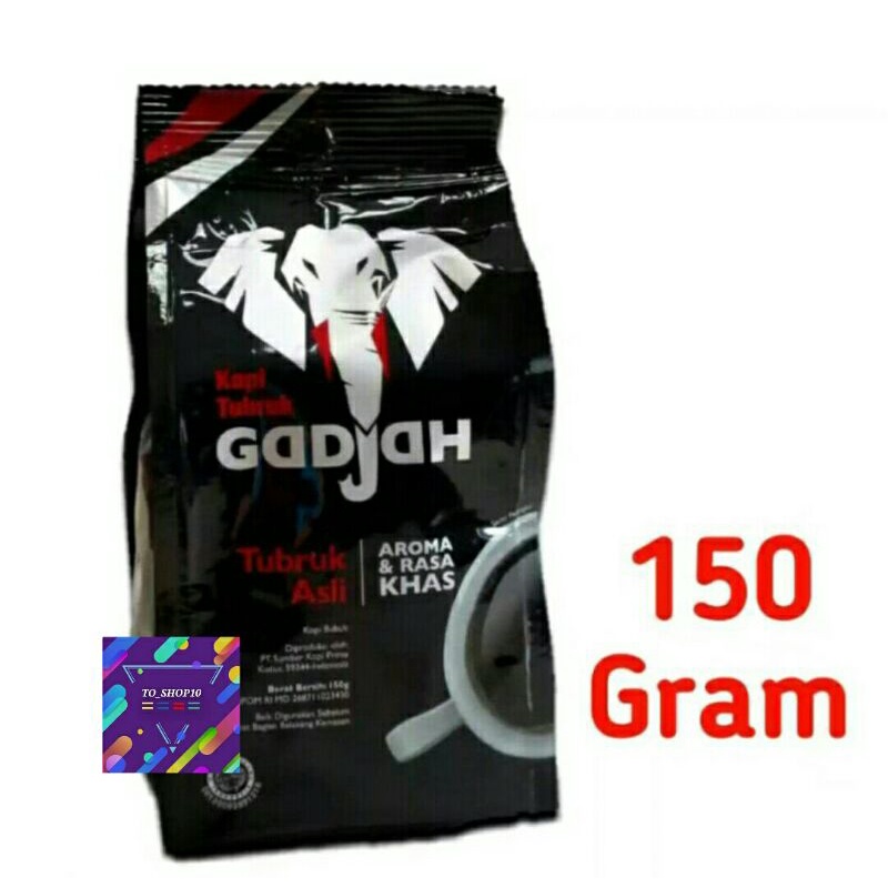 

KOPI TUBRUK GADJAH PURE 138gr POUCH TAMPA GULA