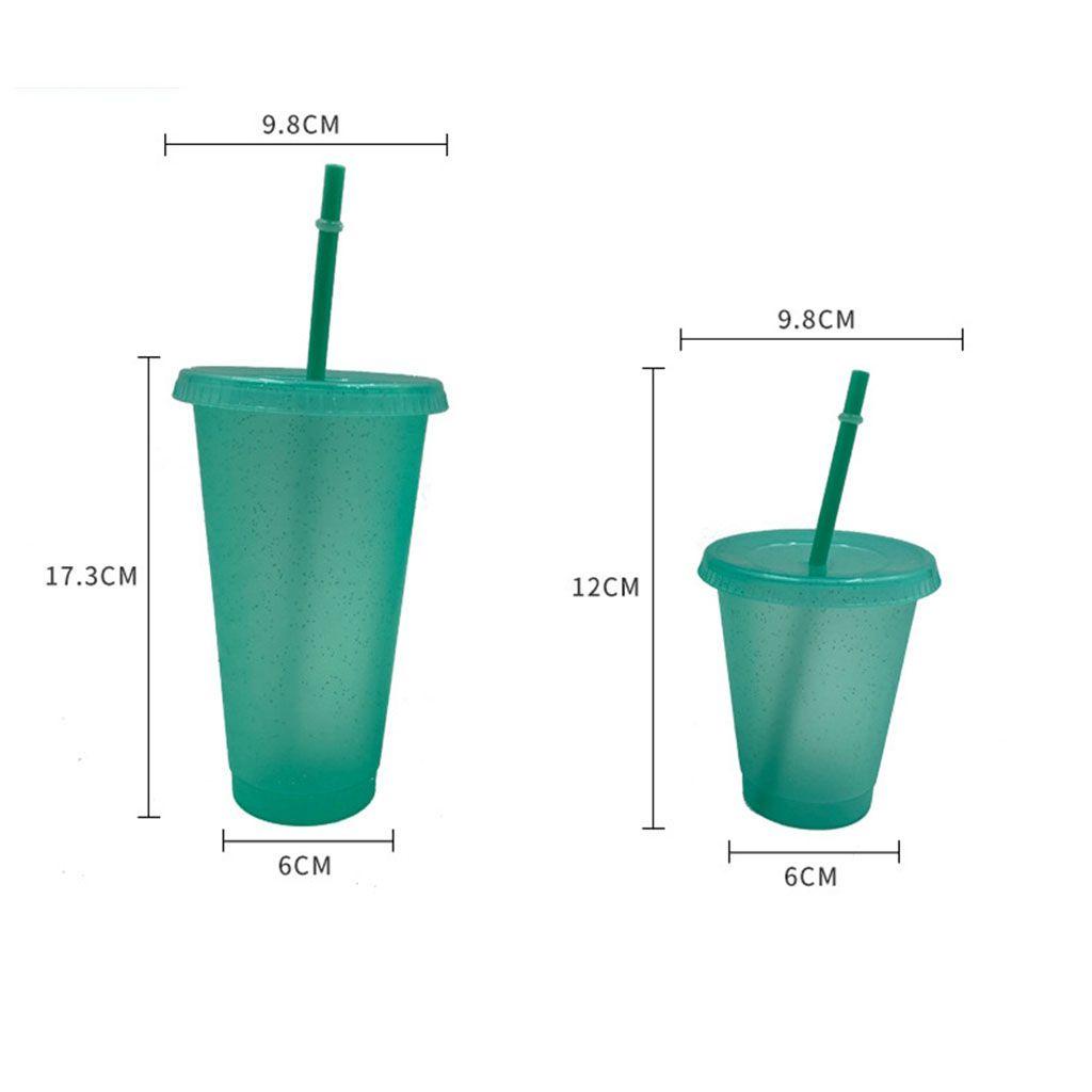 Quinton Straw Drinking Cup Wide Mouth Pilihan Multi Warna Peralatan Minum Reusable Yang Dipersonalisasi Dengan Sedotan, Botol Air Bubuk Flash Tutup