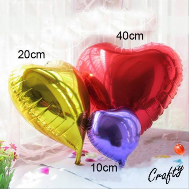 Balon Foil HATI 40cm/20cm/10cm