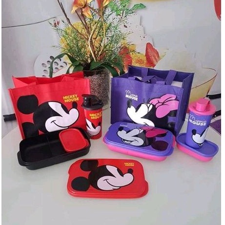 Wadah Bekal Sekolah / Set Bekal Anak Mickey Mouse / Set Bekal Sekolah Tupperware