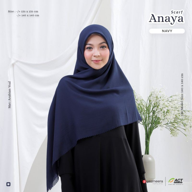 Scarf Anaya by Yasmeera, scarf polos 140x140cm