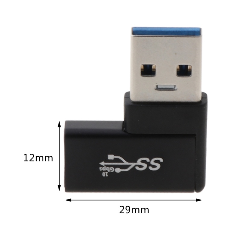 Vivi90° Sudut Kanan Usb3 0 Konverter Tipe C Female to Male Adapter USB-C Untuk Untuk Untuk Smart Phone Konektor Portable