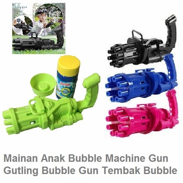 Mainan Bubble Anak Senjata New Bubble Elektrik Pistol Gun Cairan Sabun Balon