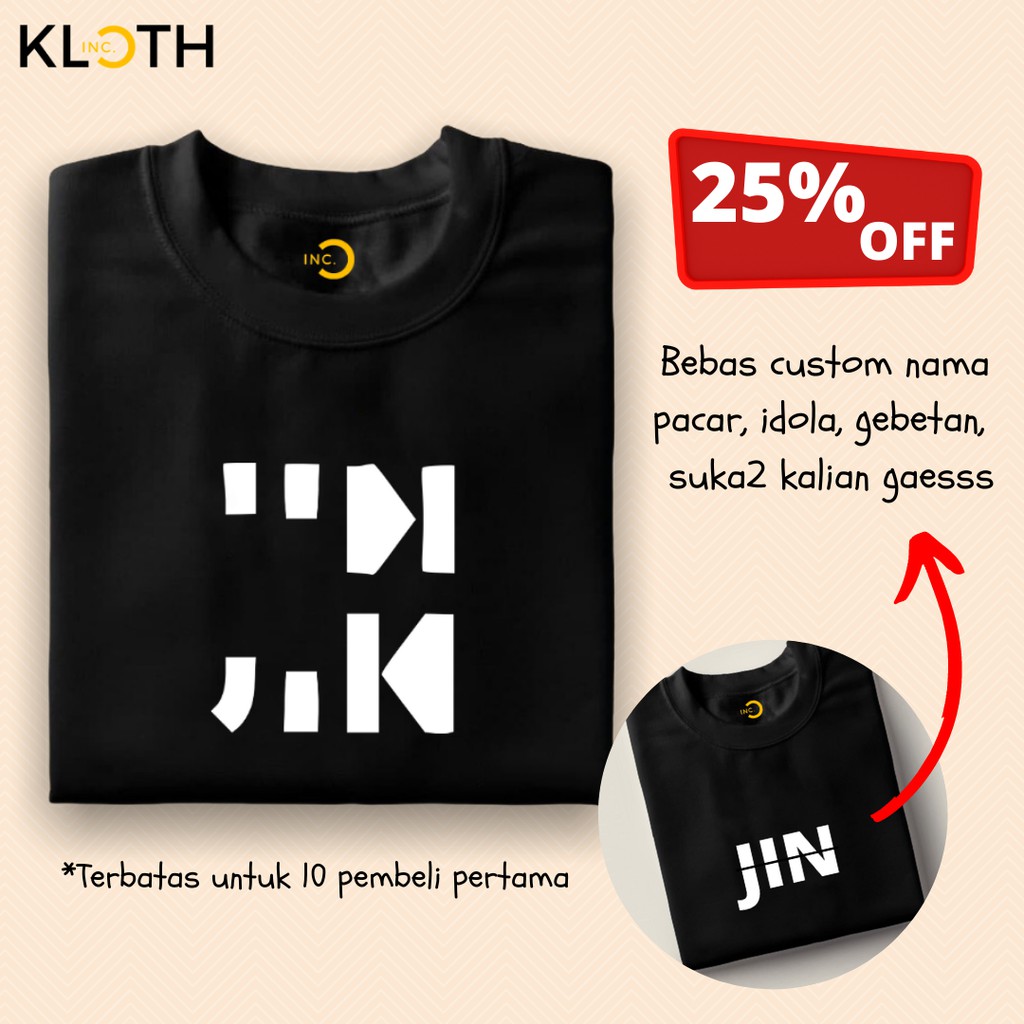 Kaos BTS Custom Anti Bucin / Kaos Ilusi Viral Tiktok Cotton Combed 24s Bisa Upgrade Lengan Panjang