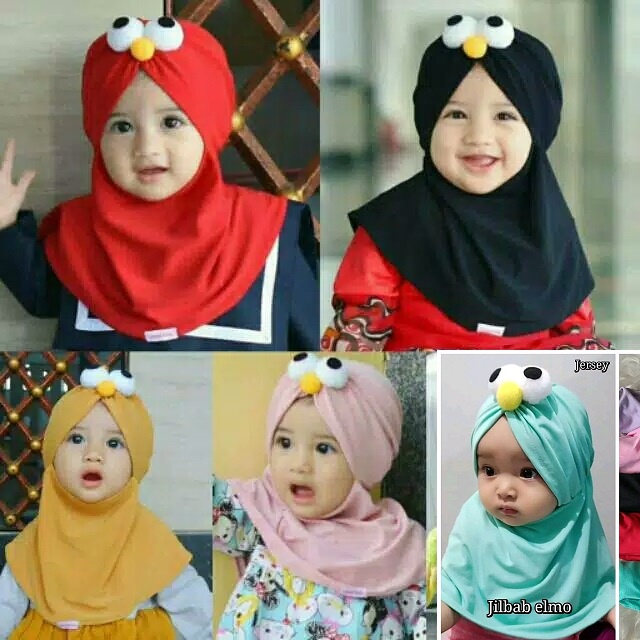 kerudung krudung kudung jilbab hijab instan anak ank bayi perempuan lucu model terbaru umur 0_6 bula