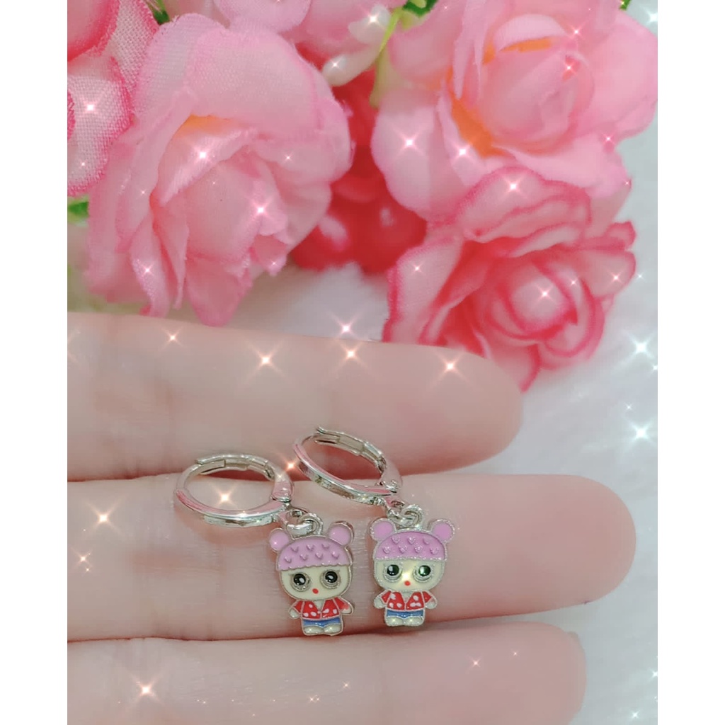 TERLARIS ANTING ANAK TERBARU/ PERHIASAN ANTING ANAK WARNA SILVER KARAKTER