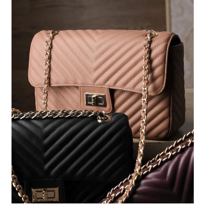 Boston Chevron  Caramel heylocal.id