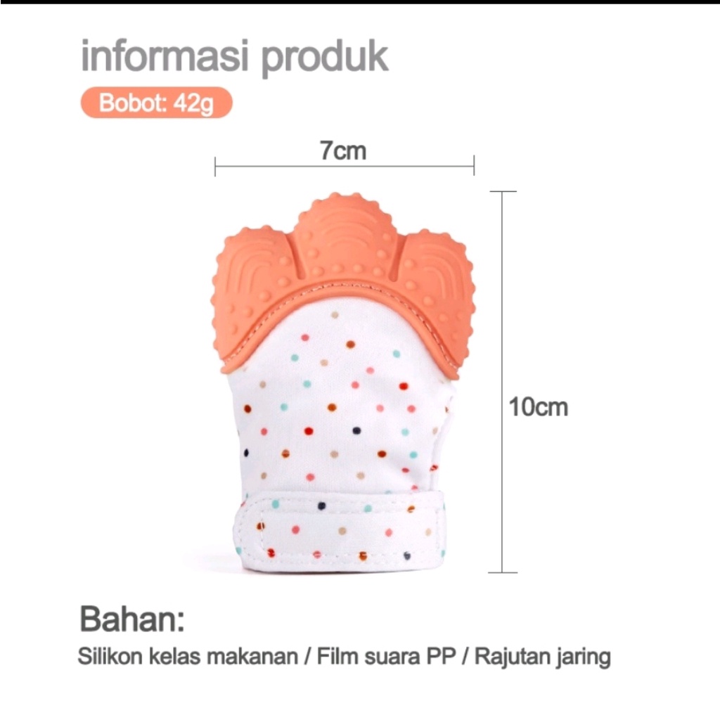 TEETHER BABY / SARUNG TANGAN TEETHER BAYI / MITTEN BABY GLOVE TEETHER / TEETHER SILICON MURAH (IP)