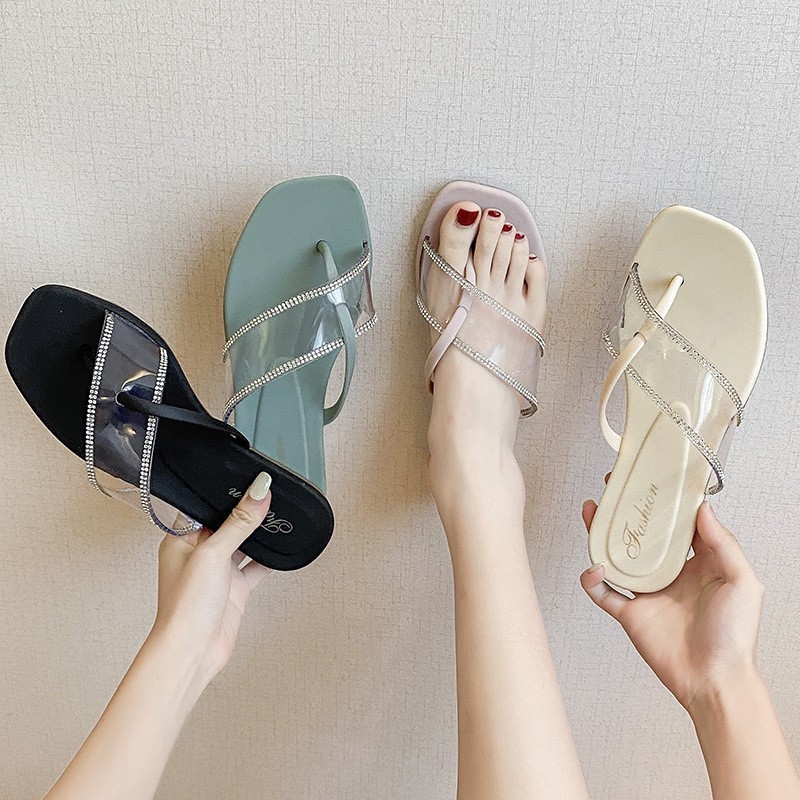 HOT DEALS!! Sandal Teplek Wanita Silang Gliter