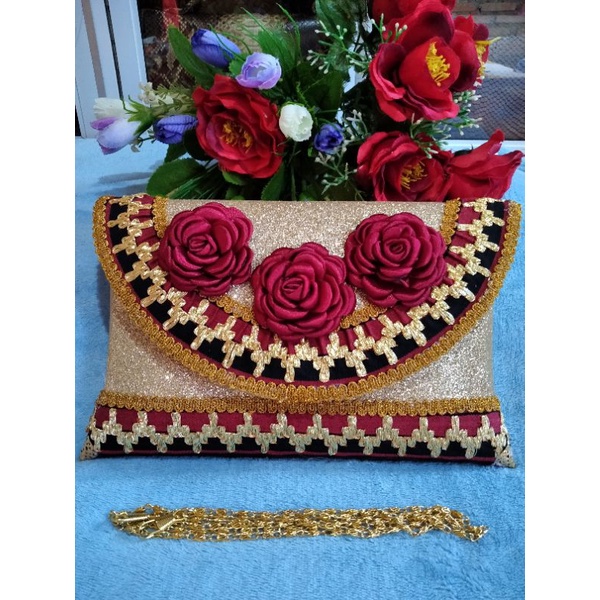 tas (clutch bunga/clutch tapis/dompet tapis lampung)