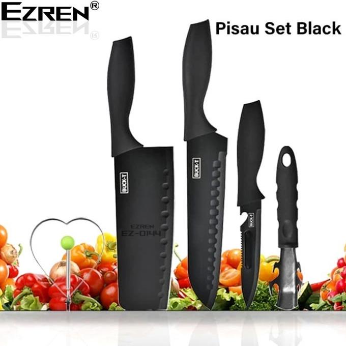 

Ezren Ez-0144 Set Pisau Dapur Isi 5Pcs Hitam -Pisau Set 5 Pcs Omasfikproject24