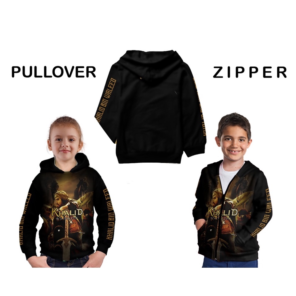KHALID BIN WALID Sweater Hoodie Anak fullprint free name