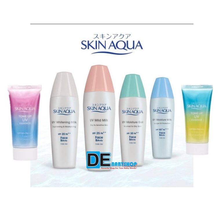 SKIN AQUA UV Moisture Milk SPF 50 | Moisture Gel SPF 30 | Whitening Milk SPF 20 | Mild Milk SPF 25 | Tone UP SPF 50 Lavender Mint Green