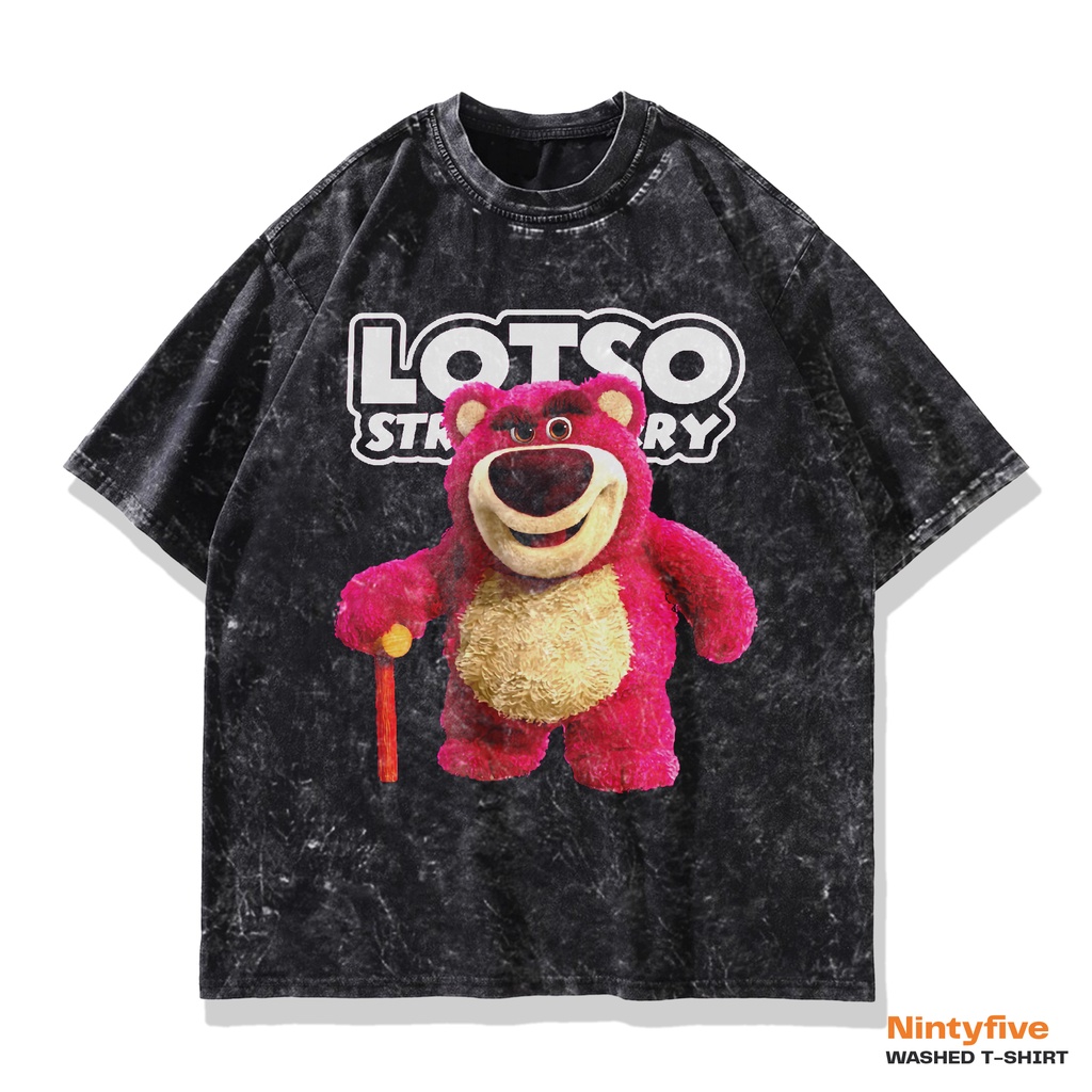 Baju Lotso Toy story Sand Wash Oversized | Kaos ToyStory Washed