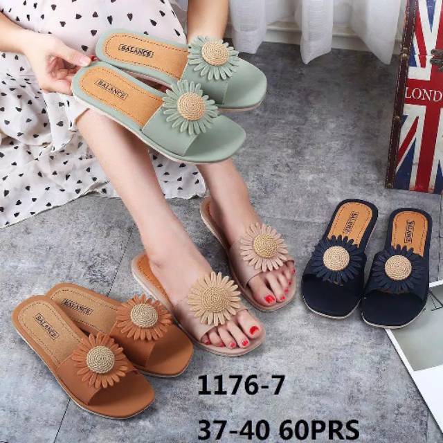 SANDAL JELLY BALANCE 1176 7 MOTIF BUNGA MATAHARI FLOWER SANDAL JELLY BALANCE 1176 7 MOTIF BUNGA MATAHARI FLOWER