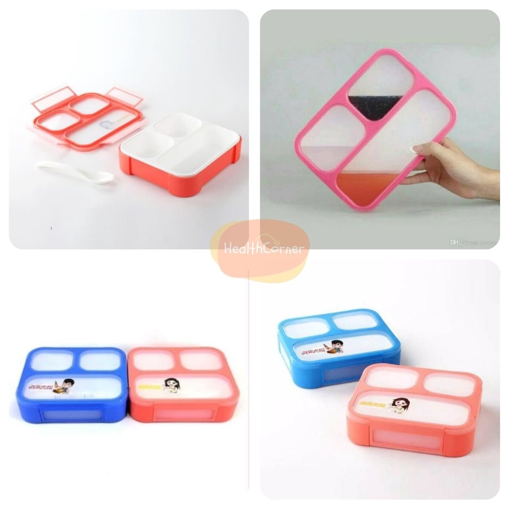 Yooyee 633 Luncbox 3 Sekat / Yooyee Lunch Box / Kotak Makan Anti Tumpah / Tempat Bekal