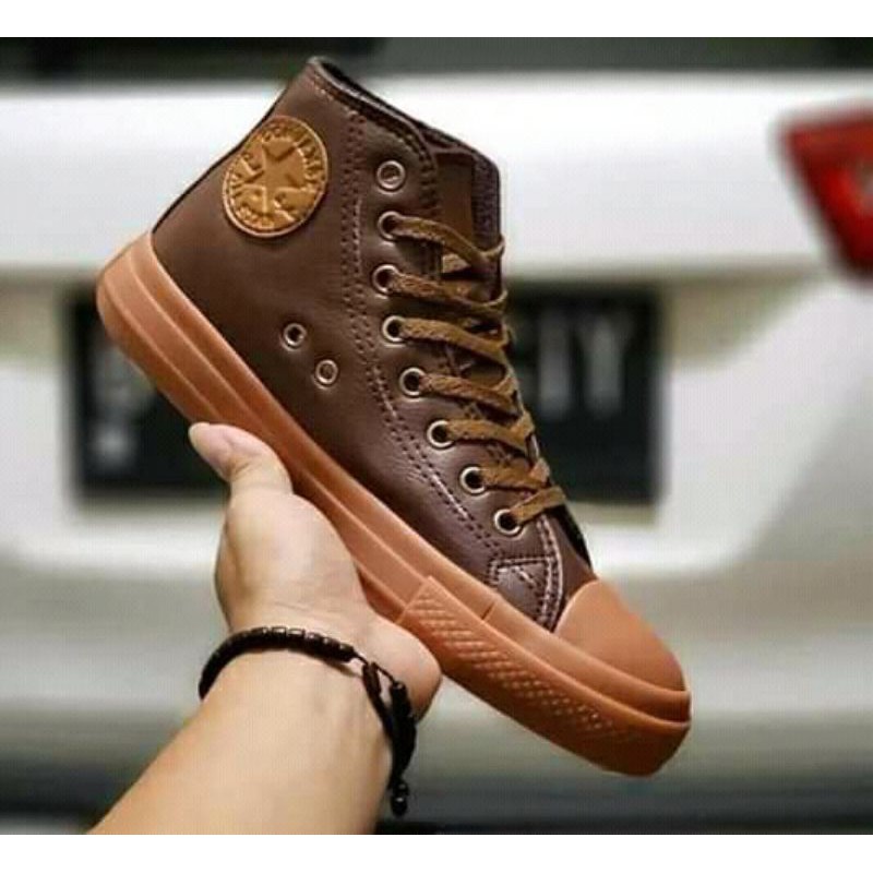 Laris Sepatu converse all star 38-44 leather piu tinggi dan pendek - sneakers pria bukan kulit asli