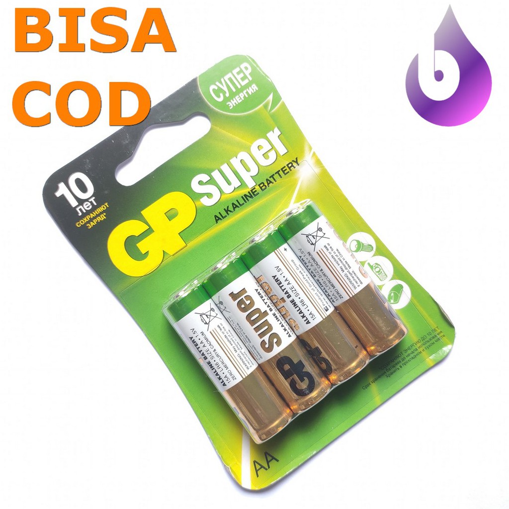 ORIGINAL BATU BATTERY BATREI GP SUPER AA A2 ISI 4 ASLI