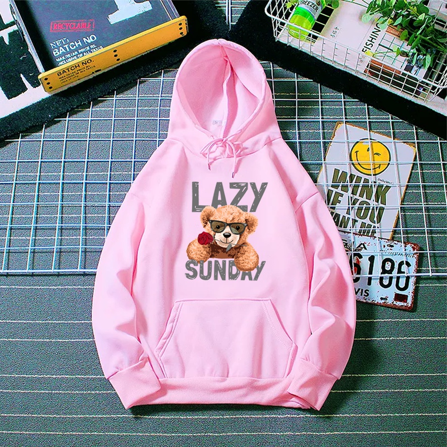 Sweater hoodie wanita LAZY SUNDAY suwiter cewek hodie