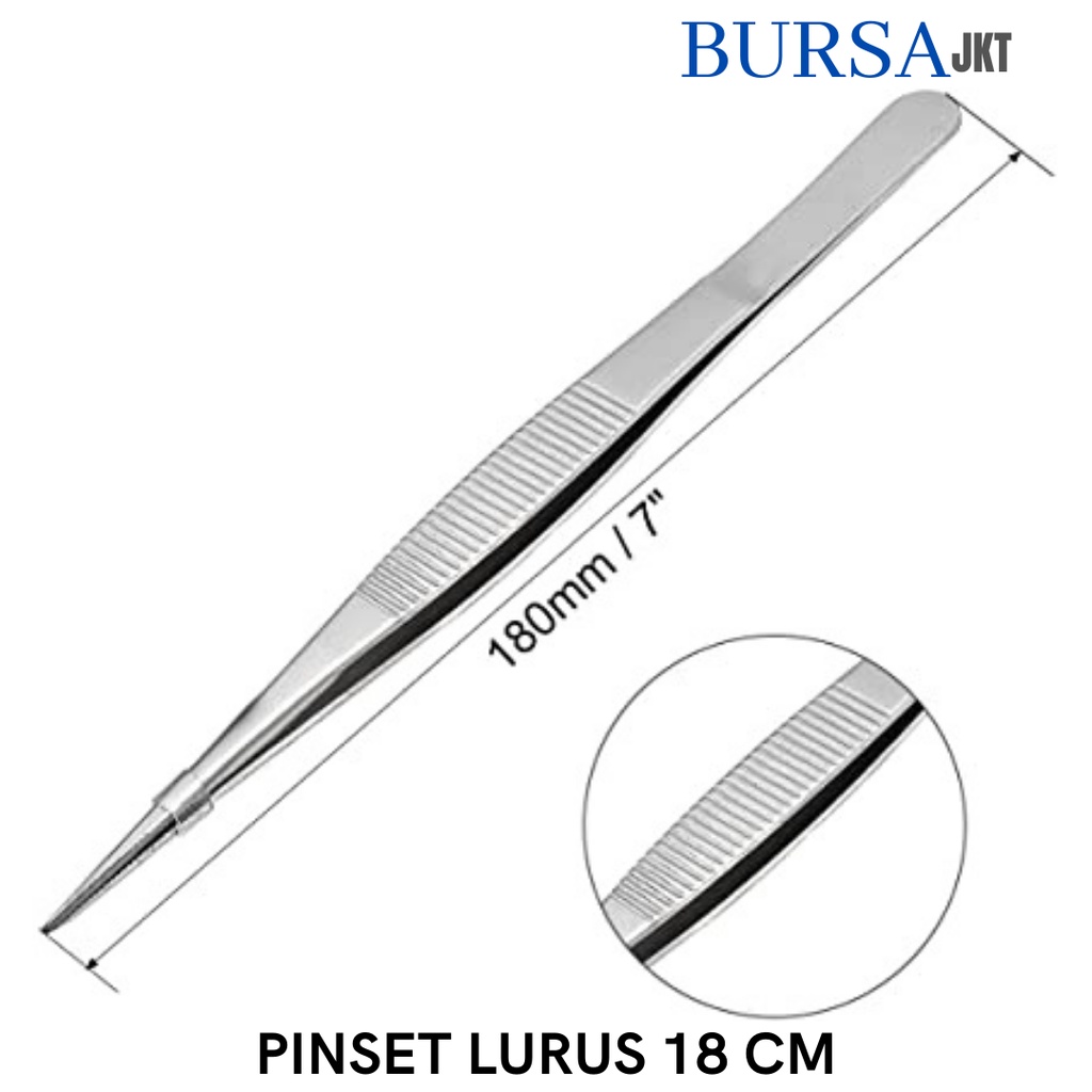 PINSET ANATOMI KEDOKTERAN STAINLESS STEEL DENTAL MULTIFUNGSI LURUS  16CM 18CM 20 CM