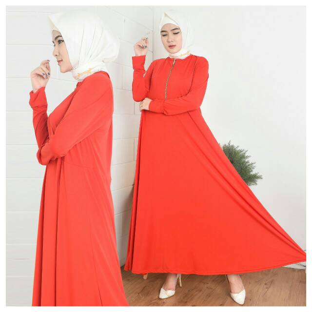 fashionshop119 Wanita Busui Dress / Gamis Jersey / Gamis Polos / Fashion Muslim (fs)