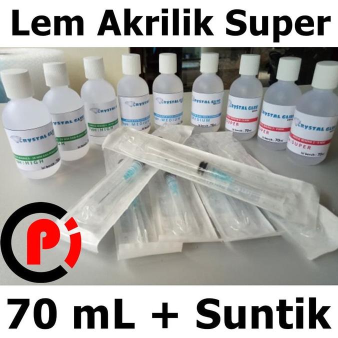 

ORIGINAL Lem Acrylic Akrilik Type Super isi 70mL Bonus Suntikan