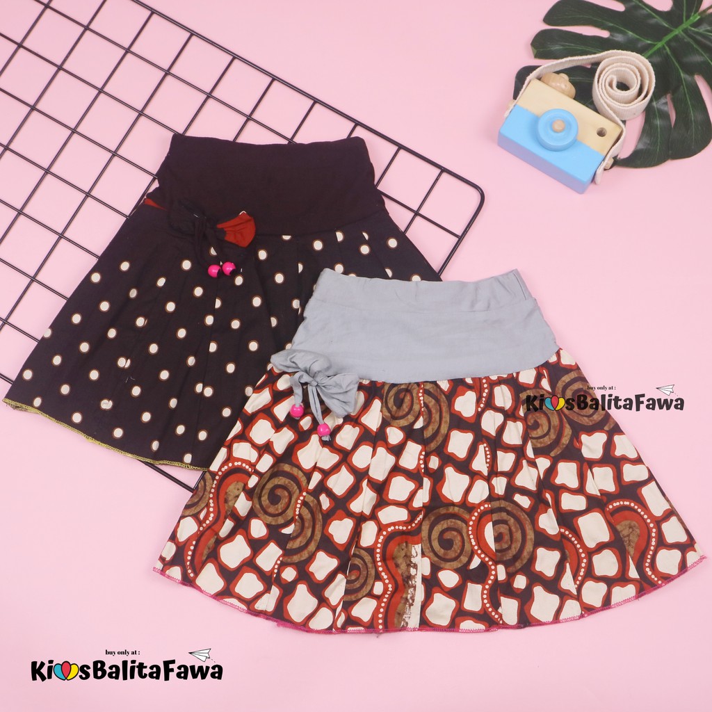 Rok Pita Batik uk. 1-2 Tahun / Skirt Pendek Anak Perempuan Motif Kaos Lucu Murah Grosir Celana Adem