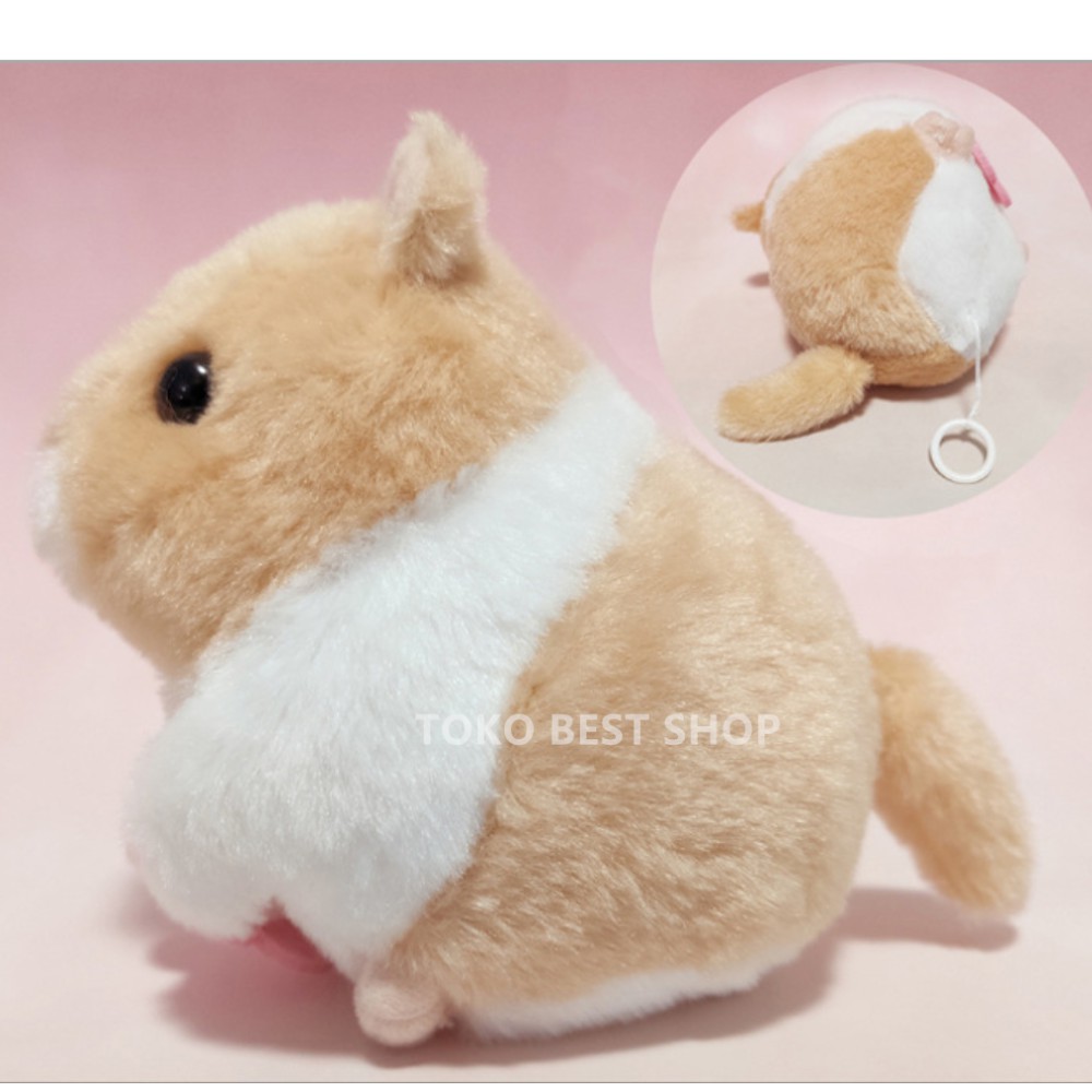 Simulasi mainan mewah Elektronik kelinci lucu bisa berjalan dan melompat hidung dan telinga melompat-HAMSTER TALI
