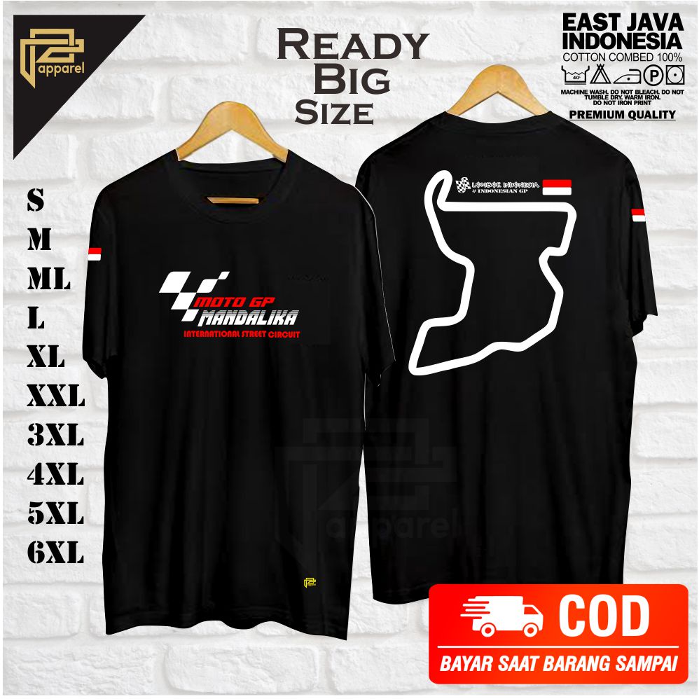 baju kaos moto gp MANDALIKA street international circuit terbaru bahan adem/big size/jumbo/pakaian p