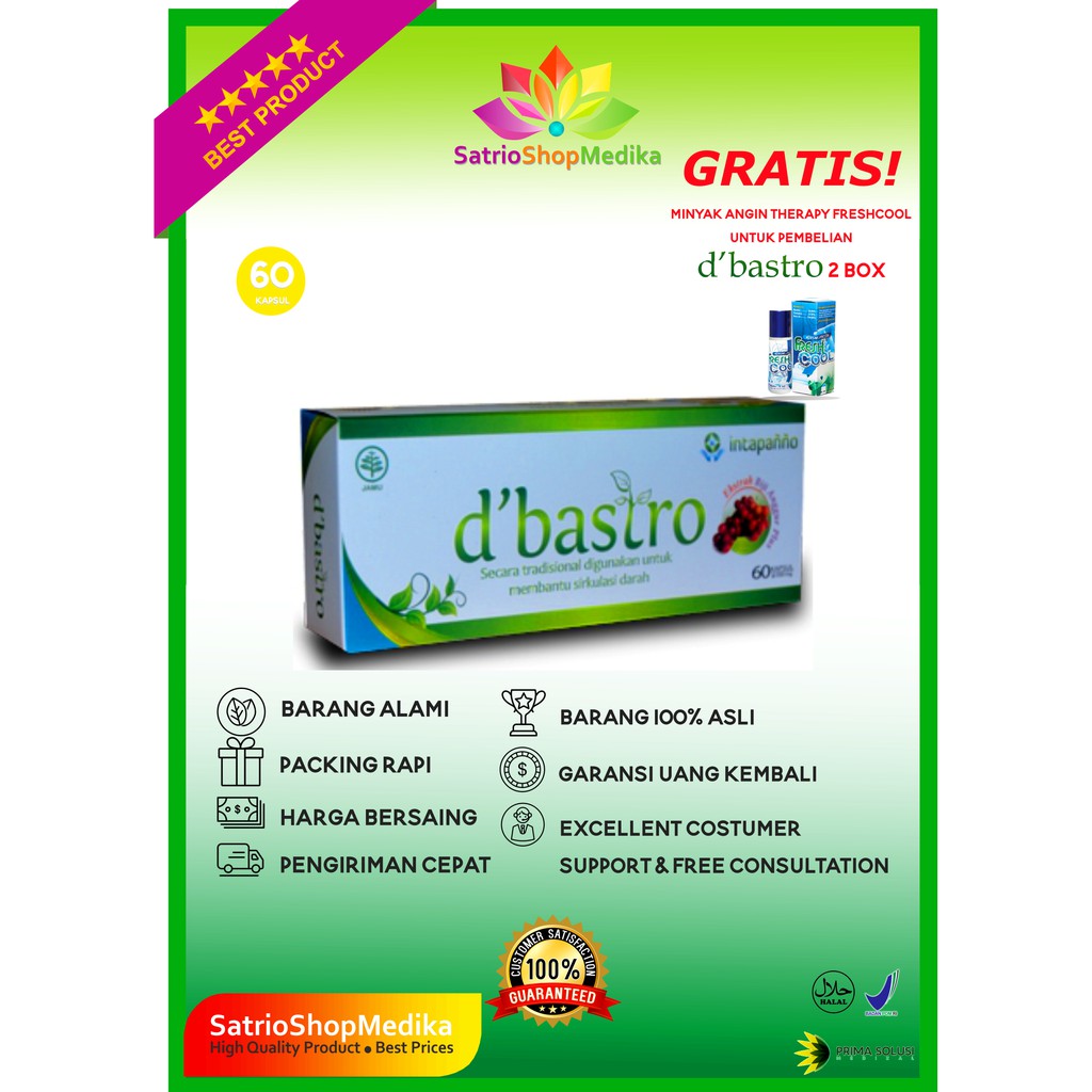 Obat Herbal D'BASTRO 60 Kpsul DBASTRO (Jantung, Stroke, Kolesterol, Hipertensi, Arteroskerosis)