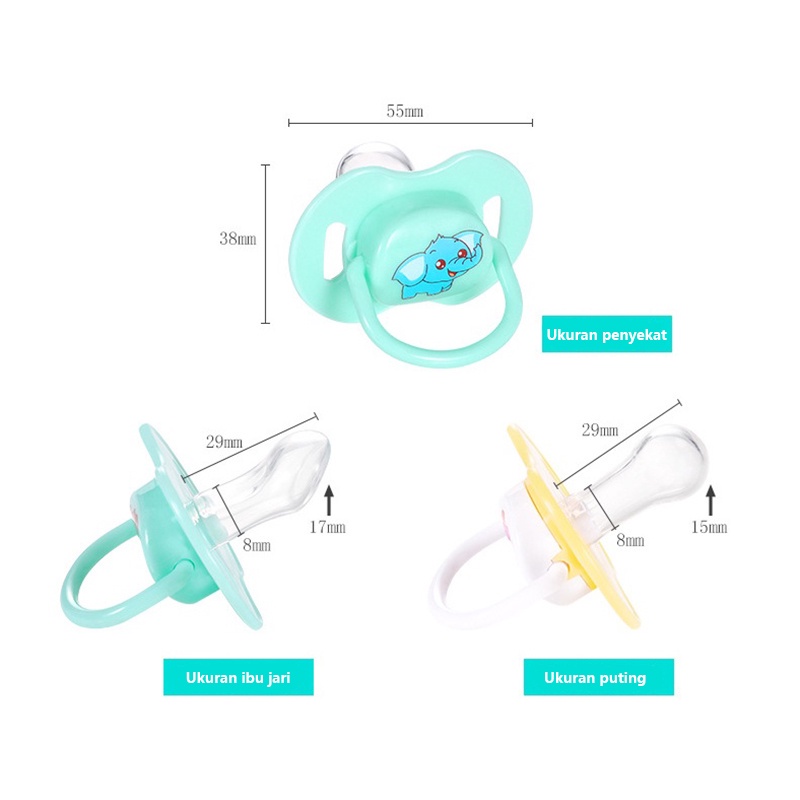 Empeng Dot Bayi silicon Dot Bayi datar Kompeng Bayi Food Grade Soother Baby Pacifier C27-28