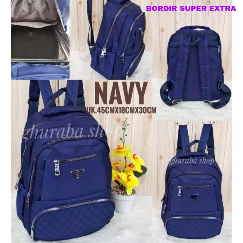 ORIGINAL Tas Ransel Chibao Laptop JUMBO Wanita Import Korea 14 Inch Waterproof Anti Air Best Seller