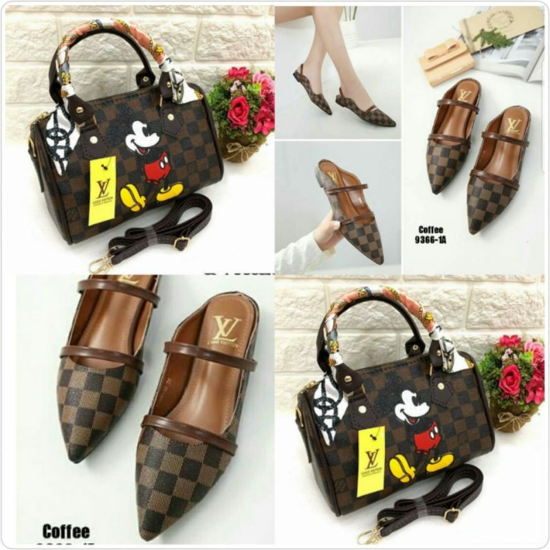 Za@95rb PAKETTAN SPEEDY MICKEI DAN MR 02 BAHAN PU DAPAT TAS DAN SEPATU SIZE 36 - 40 95.000